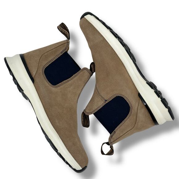 Blundtstone Chelsea Sneaker Boots Mens Size 8.5 Sand Suede Pull On Shoes - Picture 1 of 9